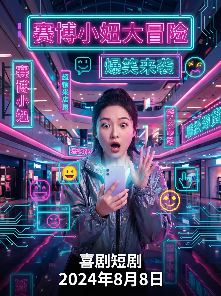 一个板栗栗 搞笑喜剧短剧 - 赛博小妞大冒险海报